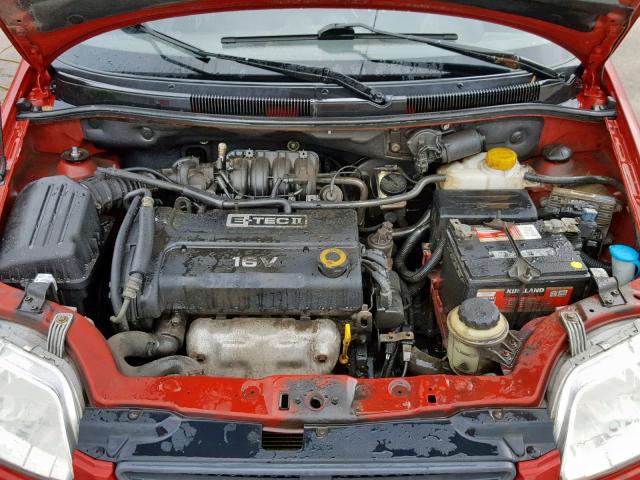 KL1TD65667B733547 - 2007 CHEVROLET AVEO BASE Бордовый фото 7