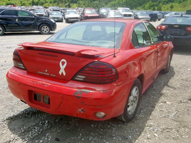 1G2NF52E53C100712 - 2003 PONTIAC GRAND AM S RED photo 4