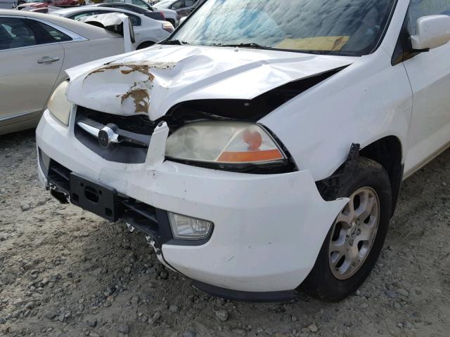 2HNYD18612H529388 - 2002 ACURA MDX TOURIN WHITE photo 9