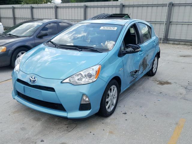 JTDKDTB36D1048379 - 2013 TOYOTA PRIUS C TEAL photo 2