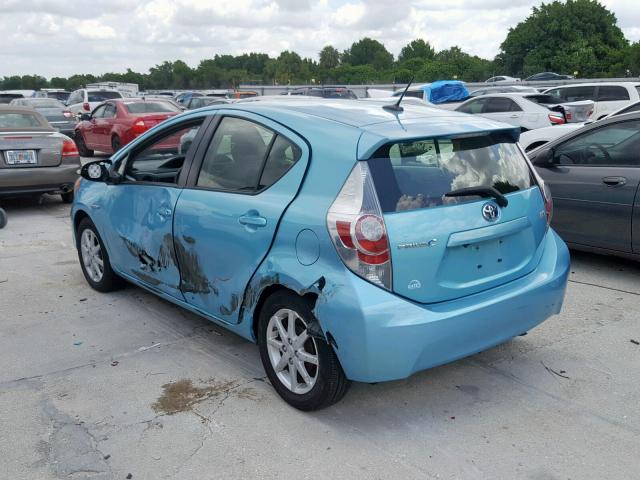 JTDKDTB36D1048379 - 2013 TOYOTA PRIUS C TEAL photo 3