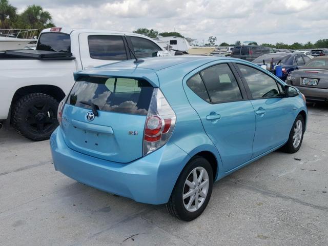 JTDKDTB36D1048379 - 2013 TOYOTA PRIUS C TEAL photo 4