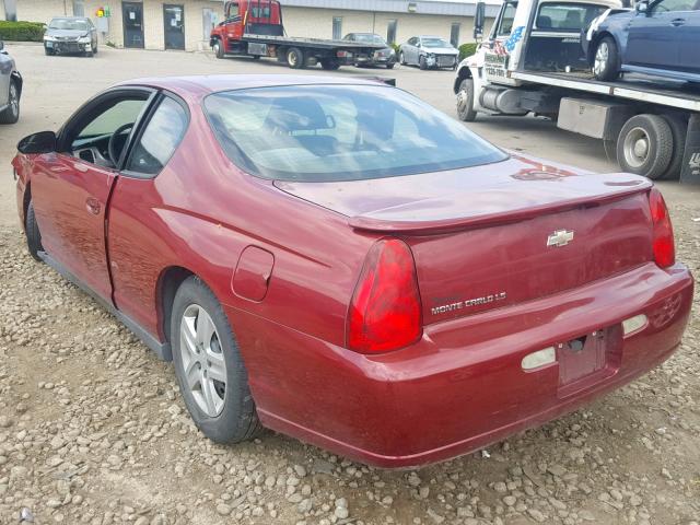 2G1WJ15K569168439 - 2006 CHEVROLET MONTE CARL BURGUNDY photo 3