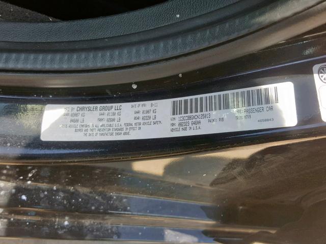 1C3CCBBGXCN125013 - 2012 CHRYSLER 200 TOURIN BLACK photo 10