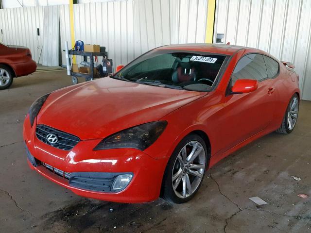 KMHHT6KD5AU023339 - 2010 HYUNDAI GENESIS CO RED photo 2