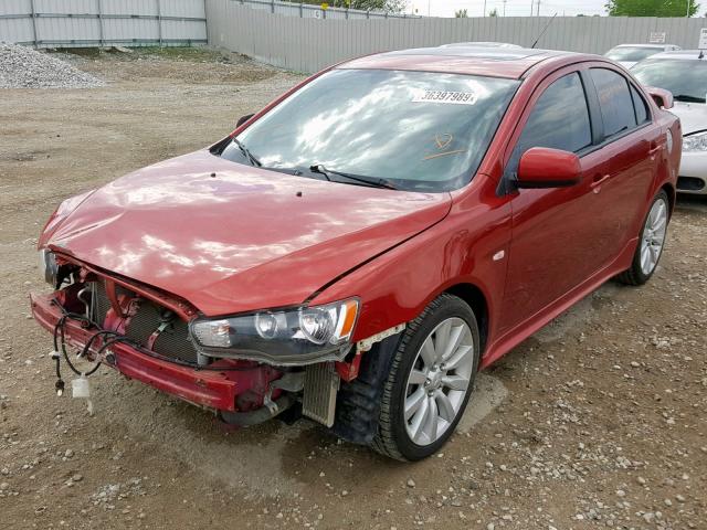 JA3AU86WX9U006914 - 2009 MITSUBISHI LANCER GTS RED photo 2