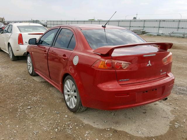 JA3AU86WX9U006914 - 2009 MITSUBISHI LANCER GTS RED photo 3