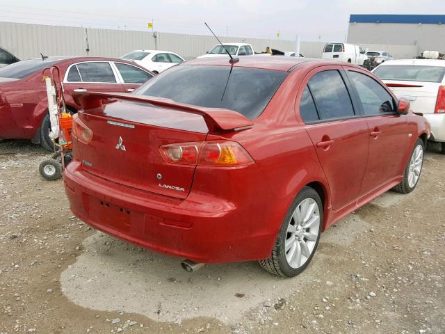 JA3AU86WX9U006914 - 2009 MITSUBISHI LANCER GTS RED photo 4