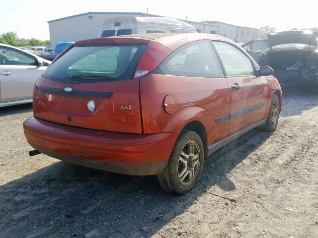 3FAFP3135YR174616 - 2000 FORD FOCUS ZX3 ORANGE photo 4