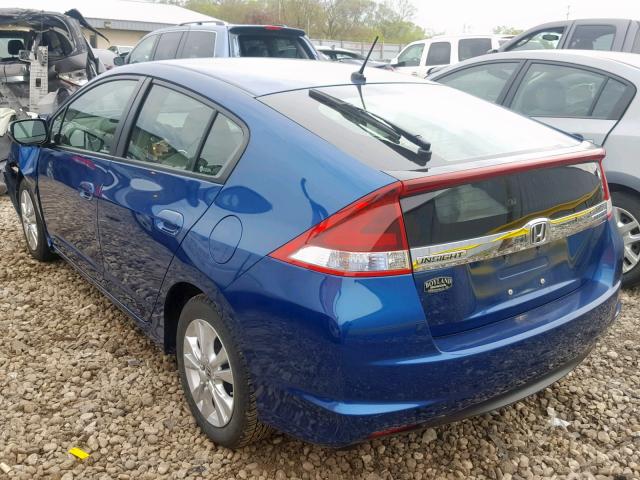 JHMZE2H71CS004409 - 2012 HONDA INSIGHT EX BLUE photo 3