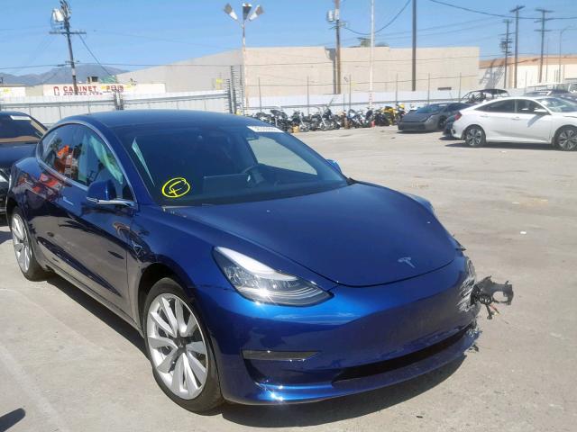 5YJ3E1EAXKF331937 - 2019 TESLA MODEL 3 BLUE photo 1