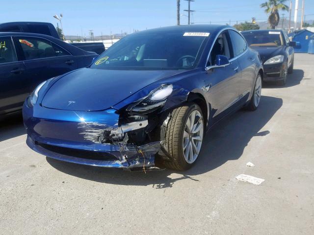 5YJ3E1EAXKF331937 - 2019 TESLA MODEL 3 BLUE photo 2