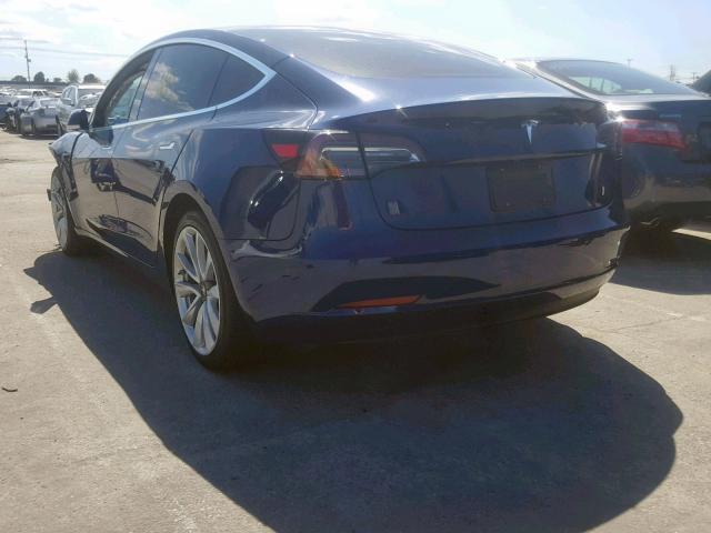 5YJ3E1EAXKF331937 - 2019 TESLA MODEL 3 BLUE photo 3