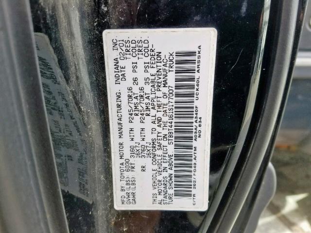 5TBBT44161S177007 - 2001 TOYOTA TUNDRA ACCESS CAB  photo 10