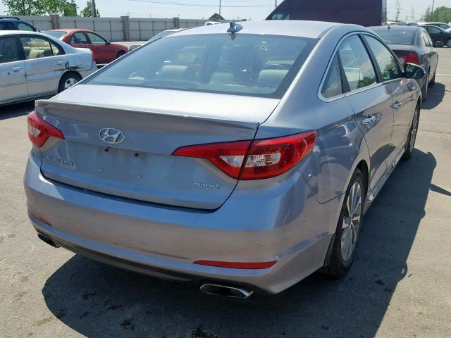 5NPE34AF2FH206892 - 2015 HYUNDAI SONATA SPO SILVER photo 4