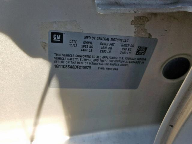 1G11C5SA8DF215670 - 2013 CHEVROLET MALIBU 1LT 棕色 照片 10