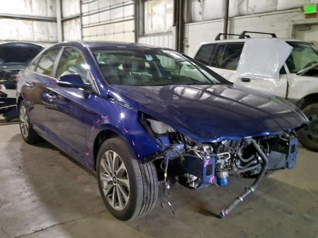 5NPE34AF1HH485755 - 2017 HYUNDAI SONATA SPO BLUE photo 1