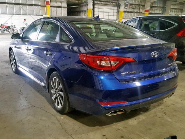 5NPE34AF1HH485755 - 2017 HYUNDAI SONATA SPO BLUE photo 3