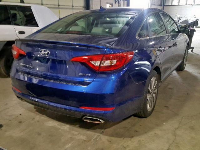 5NPE34AF1HH485755 - 2017 HYUNDAI SONATA SPO BLUE photo 4