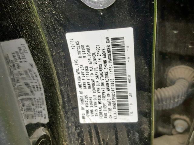 1HGCR3F82DA015683 - 2013 HONDA ACCORD EXL BLACK photo 10