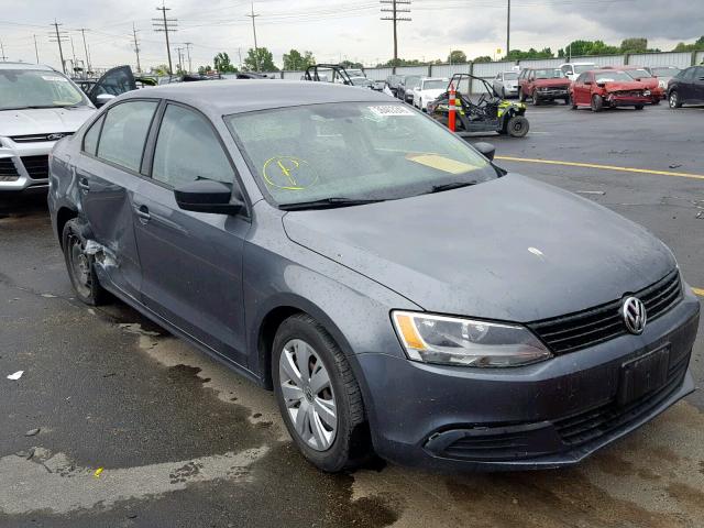 3VW2K7AJ4CM394863 - 2012 VOLKSWAGEN JETTA BASE GRAY photo 1