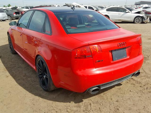 WUADU78E88N900810 - 2008 AUDI RS4 QUATTR RED photo 3