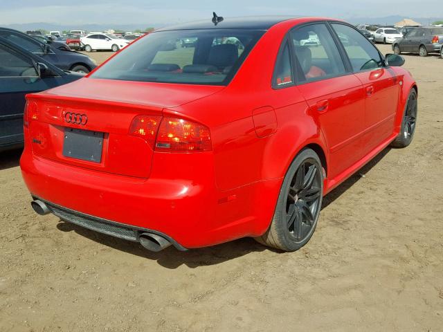 WUADU78E88N900810 - 2008 AUDI RS4 QUATTR RED photo 4