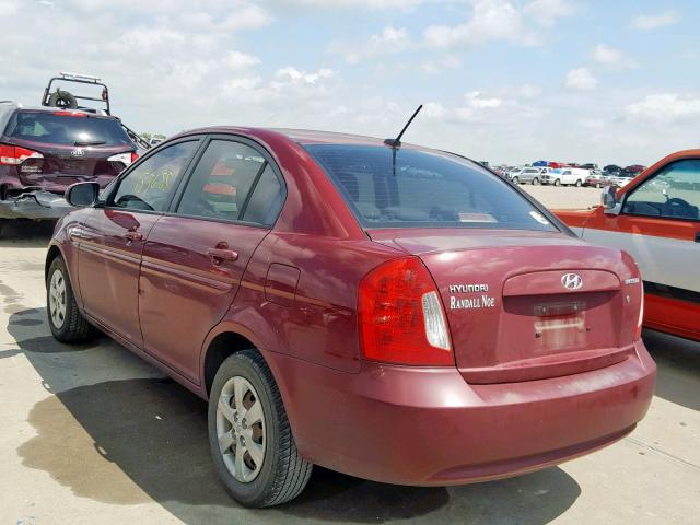 KMHCN4AC4AU514857 - 2010 HYUNDAI ACCENT GLS BURGUNDY photo 3