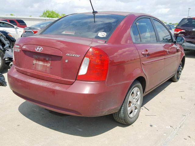 KMHCN4AC4AU514857 - 2010 HYUNDAI ACCENT GLS BURGUNDY photo 4