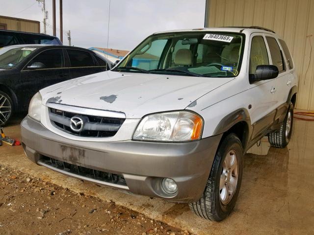 4F2YZ04173KM39569 - 2003 MAZDA TRIBUTE LX WHITE photo 2