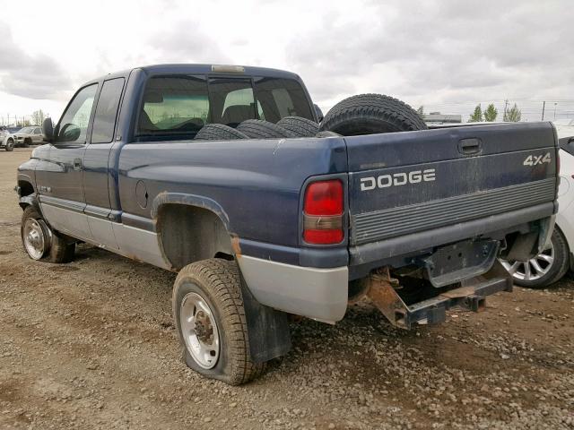 1B7KF23W01J247341 - 2001 DODGE RAM 2500 BLACK photo 3