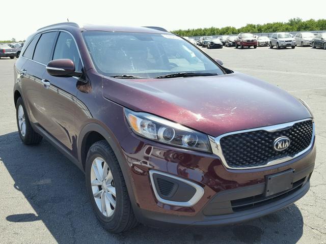 5XYPG4A30GG145392 - 2016 KIA SORENTO LX MAROON photo 1