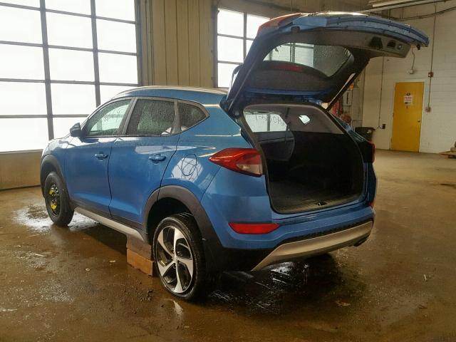 KM8J3CA21HU374615 - 2017 HYUNDAI TUCSON LIM BLUE photo 3