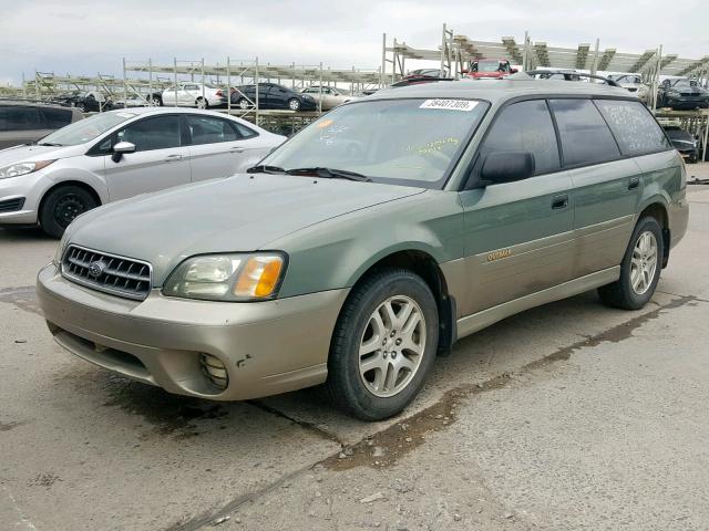 4S3BH675137628943 - 2003 SUBARU LEGACY OUT GREEN photo 2