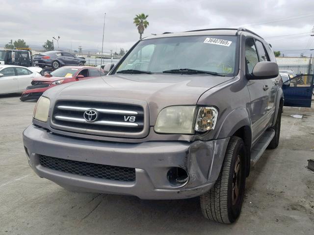 5TDZT38A32S102812 - 2002 TOYOTA SEQUOIA LI GRAY photo 2