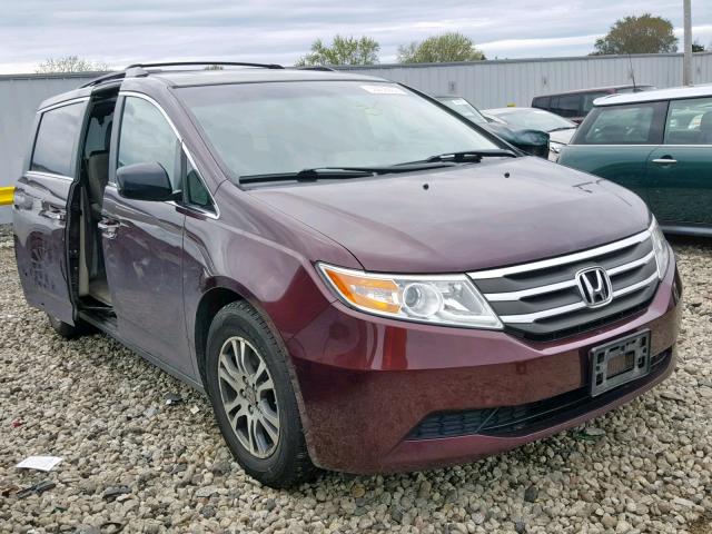 5FNRL5H69BB053725 - 2011 HONDA ODYSSEY EX BURGUNDY photo 1