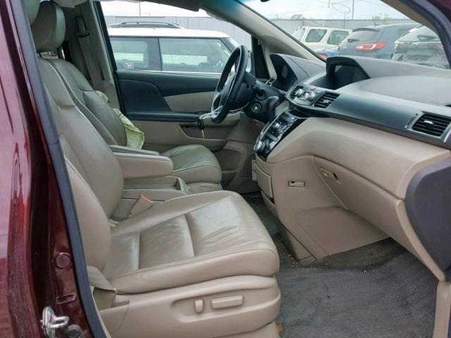 5FNRL5H69BB053725 - 2011 HONDA ODYSSEY EX BURGUNDY photo 5