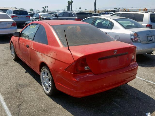 1HGEM21281L029799 - 2001 HONDA CIVIC DX RED photo 3