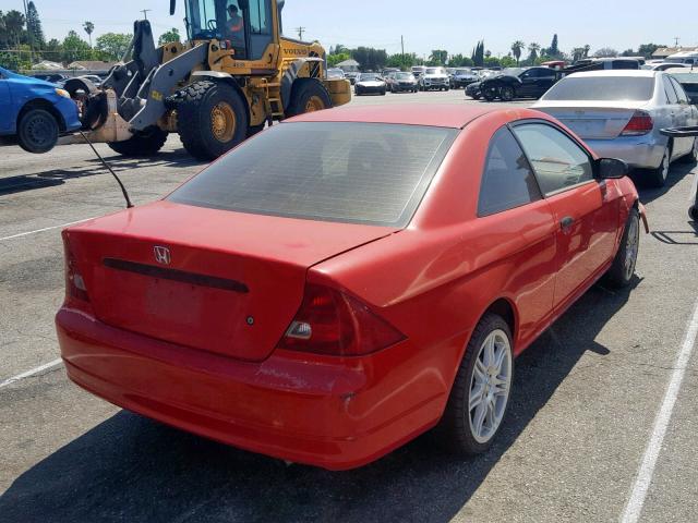 1HGEM21281L029799 - 2001 HONDA CIVIC DX RED photo 4