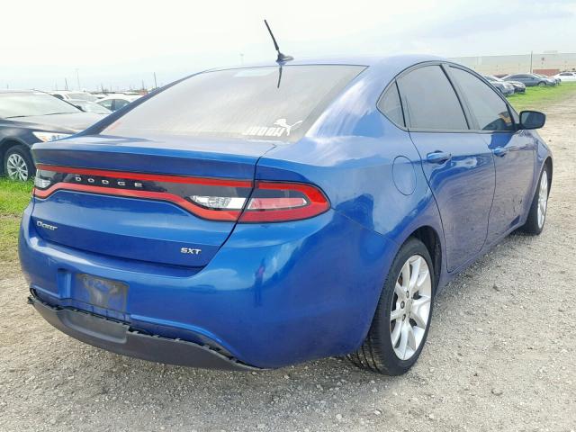 1C3CDFBA2DD709493 - 2013 DODGE DART SXT BLUE photo 4