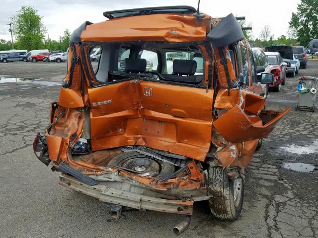 5J6YH28746L026501 - 2006 HONDA ELEMENT EX ORANGE photo 9