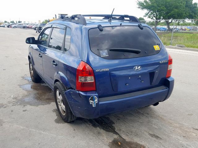 KM8JM12B25U188531 - 2005 HYUNDAI TUCSON GL BLUE photo 3