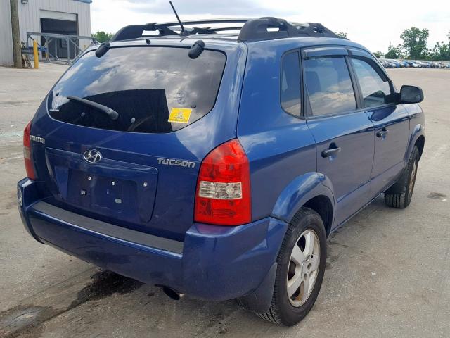 KM8JM12B25U188531 - 2005 HYUNDAI TUCSON GL BLUE photo 4