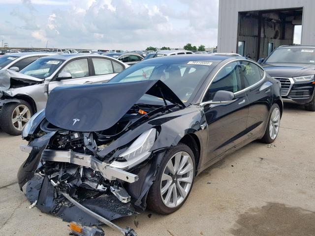 5YJ3E1EA0JF176118 - 2018 TESLA MODEL 3 BLACK photo 2