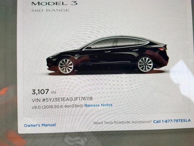 5YJ3E1EA0JF176118 - 2018 TESLA MODEL 3 BLACK photo 8