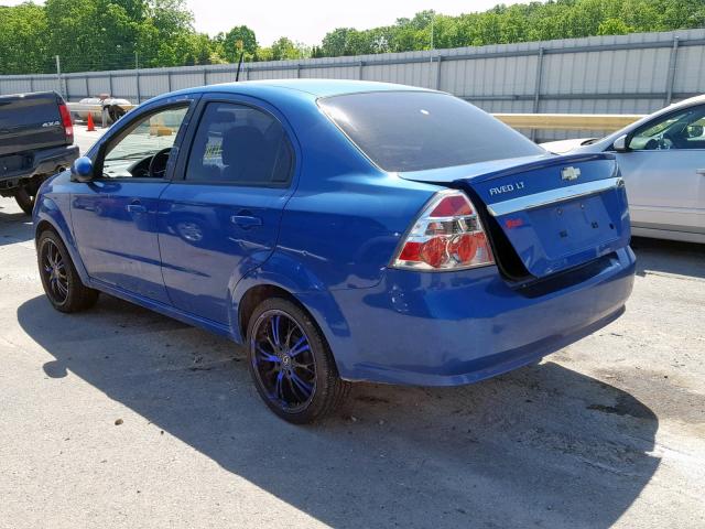 KL1TD56E99B666767 - 2009 CHEVROLET AVEO LS BLUE photo 3