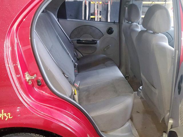 KL1TD52695B405325 - 2005 CHEVROLET AVEO BASE Qırmızı foto 6