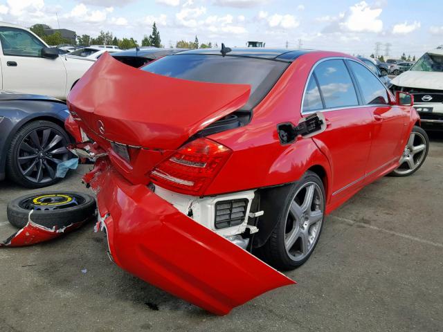 WDDNG7DB0CA477683 - 2012 MERCEDES-BENZ S 550 RED photo 4