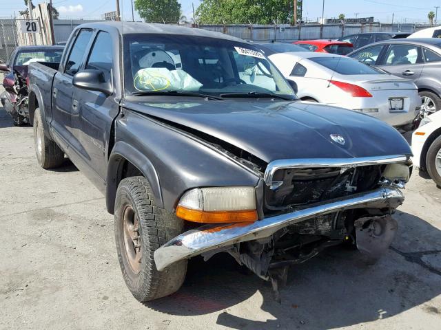 1B7HL48X82S500790 - 2002 DODGE DAKOTA QUA GRAY photo 1