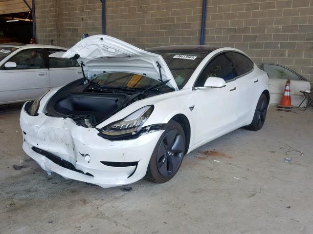 5YJ3E1EB0KF193799 - 2019 TESLA MODEL 3 WHITE photo 2